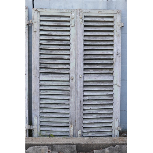 209 - Two pairs of antique French wooden shutters, each approx 160cm H x 53cm W (4)