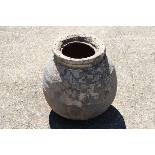 25 - Large Antique French glazed stoneware preserve pot, approx 42cm H x 36cm dia