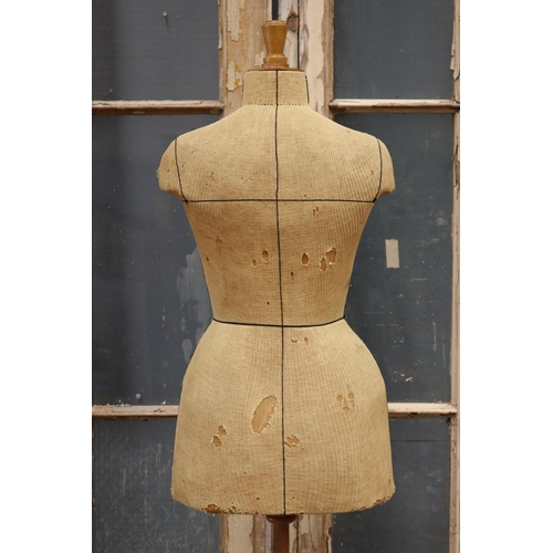 27 - Vintage French dress makers mannequin, marked Plastikos Paris, approx 152cm