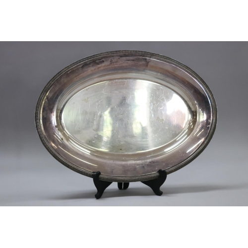 59 - Old French Christofle oval form dish, approx 45cm W x 31.5cm D