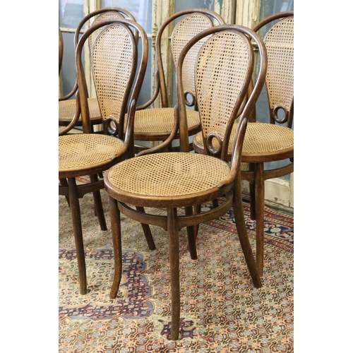 98 - Set of six French Thonet style bentwood bistro chairs, with cane seats & backs, each approx 91cm H (... 