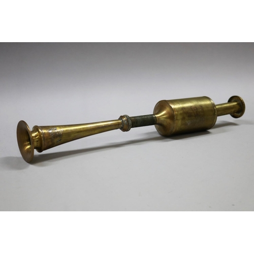 103 - French Simpli Pompe brass car horn, working - nice and loud, good for using at our gate, approx 43cm... 