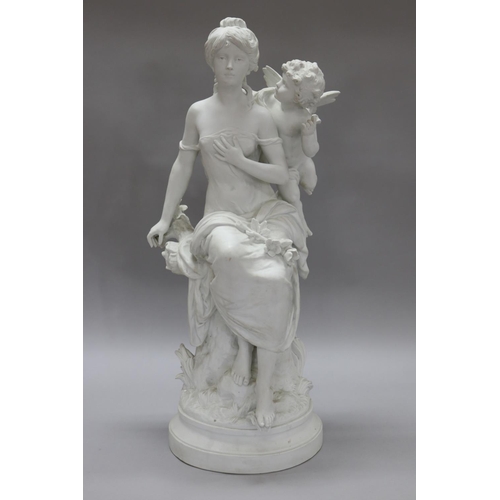 105 - Hippolyte Francois Moreau (1832-1927) French, antique 19th century Sevres parian figure group of a s... 