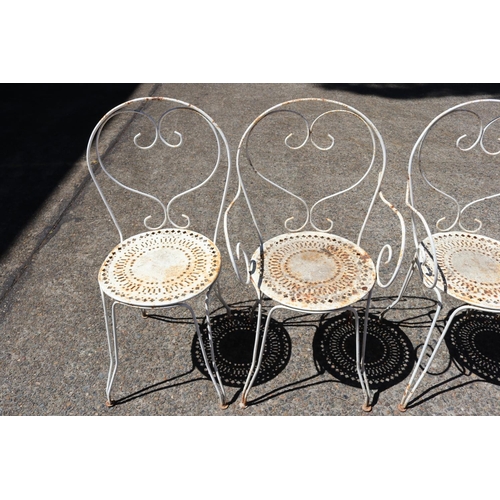 111 - Set of four French wrought iron garden chairs (4)