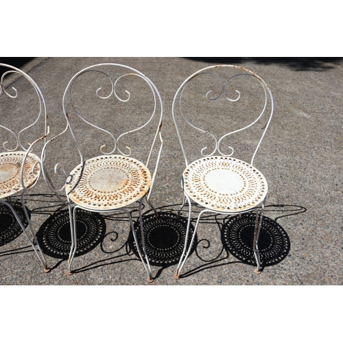 111 - Set of four French wrought iron garden chairs (4)