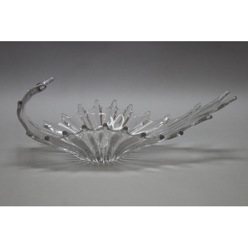 74 - Vintage French pulled glass centre bowl, approx 17cm H x 46cm W x 17cm D