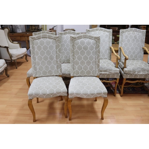 159 - Set of ten solid sycamore dining chairs to include two carvers, armchair approx 177cm H x 58cm W x 6... 