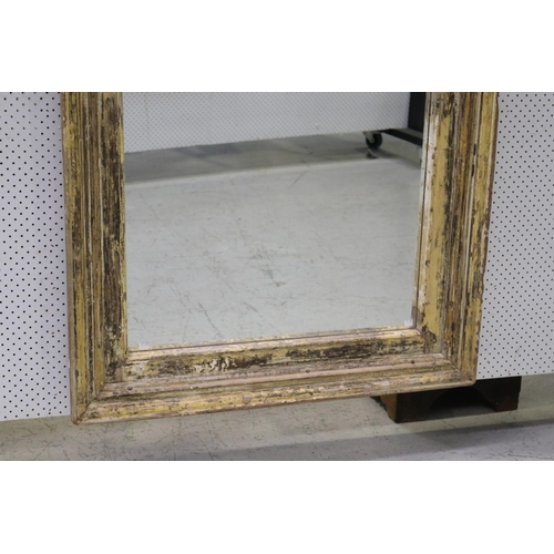254 - Old rustic French wooden framed mirror, with distressed finish, approx 152cm H x 102cm W x 11cm D