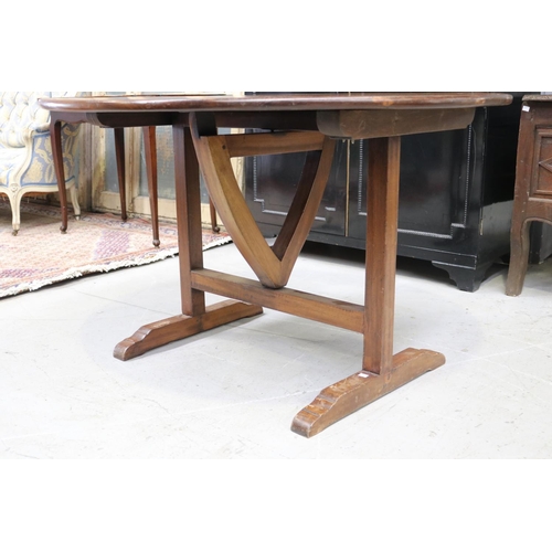 261 - Large good quality French folding vignerons wine table, approx 75cm H x 119cm dia