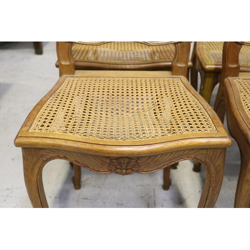 262 - Set of six French Louis XV style cane seat & back dining chairs, each approx 98cm H x 46cm W 43cm D ... 