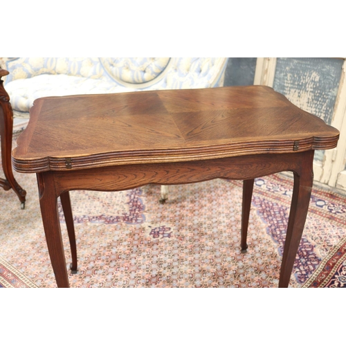 268 - Petite French Louis XV style fold over shaped top table, approx 75cm H x 90cm W x 60cm D or 120cm D ... 
