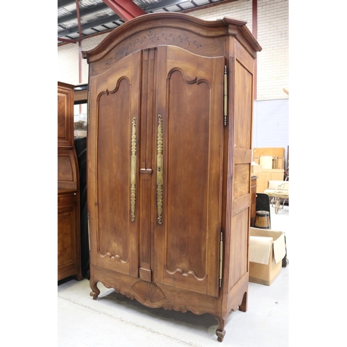44 - Antique French Louis XV style armoire, with alterations, approx 244cm H x 160cm W x 67cm D