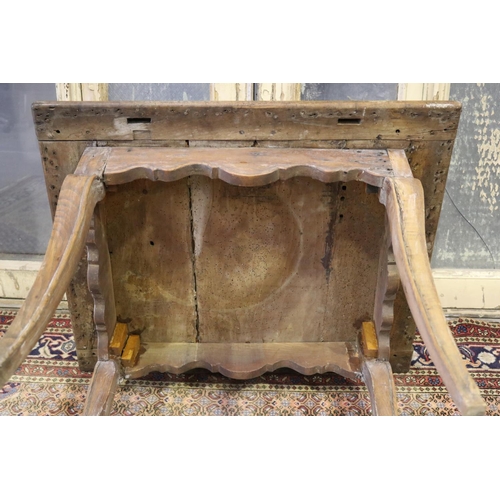 126 - Antique French Louis XV style provincial wine table, approx 66cm H x 82cm W x 71.5cm D