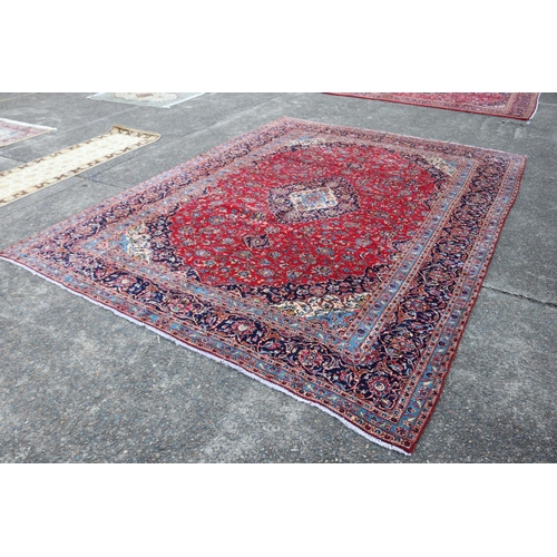 244 - Persian hand knotted pure wool kashan carpet, approx 394cm x 194cm