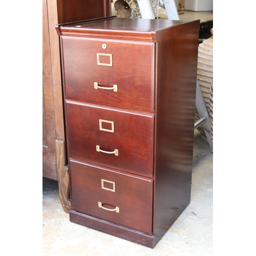 1342 - Modern three drawer Filing cabinet, approx 99cm H x 48cm sq