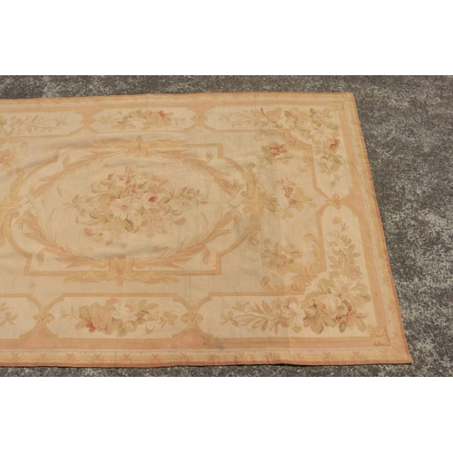 1343 - Aubusson style pastel rug, approx 240cm x 150cm