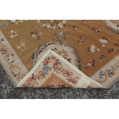 1344 - Aubusson style rug of blue and beige colours. 259 cm x 165 cm approx