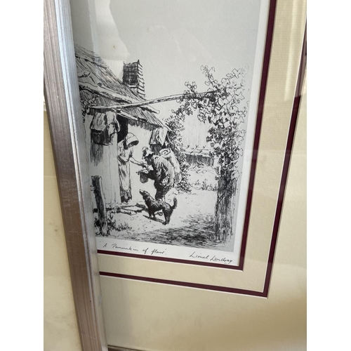 1353 - Set of five Lionel Lindsay framed prints, silvered frames, titled and signed on the margin (5)