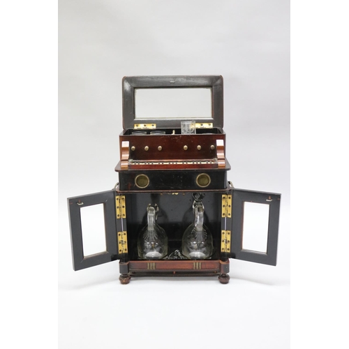 1047 - Unusual and rare Early 20th century Continental novelty musical liqueur set cabinet in the form of a... 