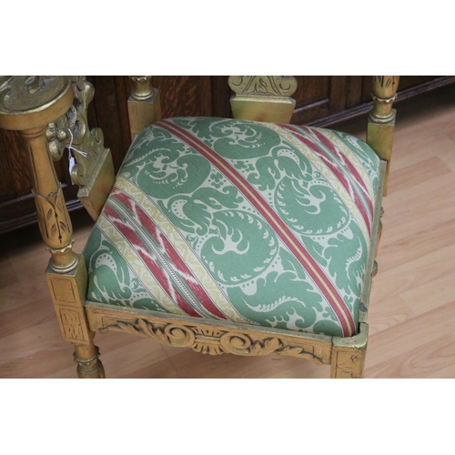 103 - Decorative gilt painted wood corner chair