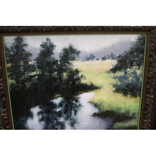126 - Christine Kelly, Quite afternoon Kangaroo Valley, oil on board, tilted and inscription to wolf verso... 
