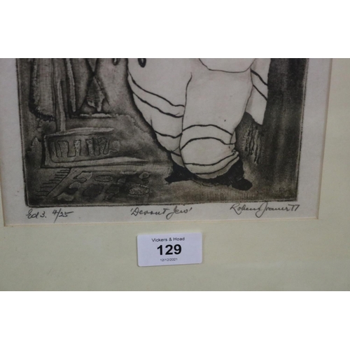 129 - Robert Trauer (1913-1985) Australia, Ed 3 4/25 Devout Jew, etching, signed dated lower right 77, app... 