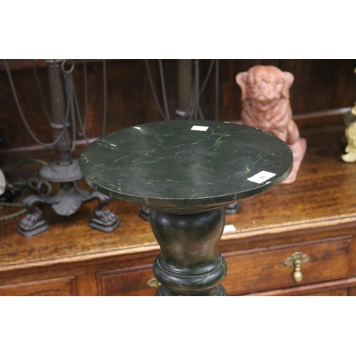31 - Antique turned and fluted column, painted faux green marble, approx 114cm H