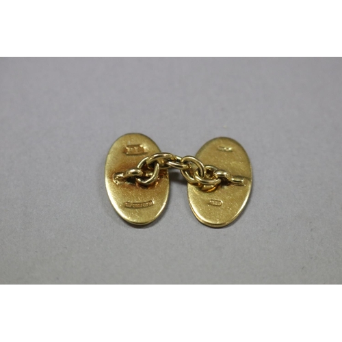 268 - Pair of Paul Longmire gold and enamel cufflinks, show SSM in a blue and white flag and the other cuf... 