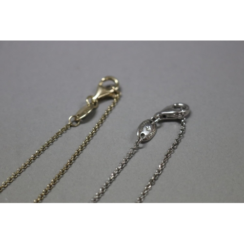 270 - Two Charles Garnier silver chains one is gold plated (2)