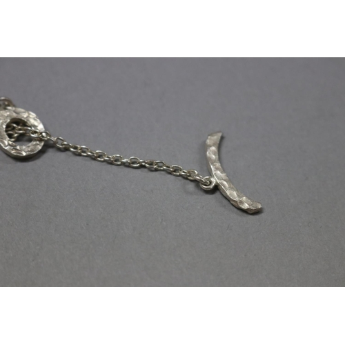 271 - Sterling silver hammered look necklace