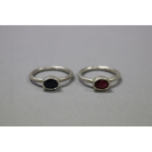 277 - Hand made brushed sterling silver rings
