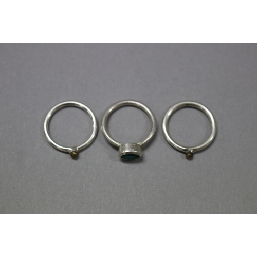 278 - Three brushed sterling silver rings