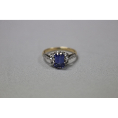 293 - Created sapphire and diamond ring set in yellow and white gold, as per valuation