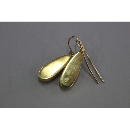 305 - SHOULD READ - Pair of 9ct and black opal duplet hook earrings
