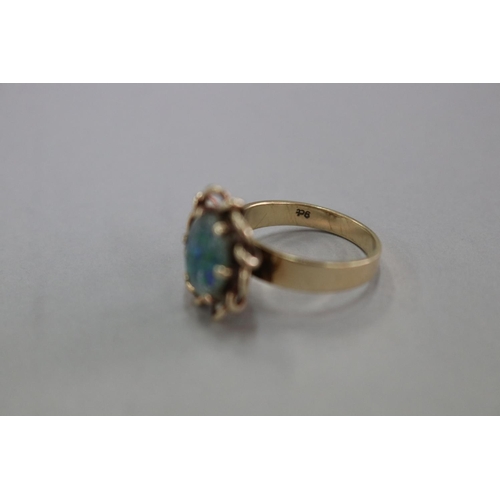 320 - SHOULD READ - 9ct gold and triplet black opal ring