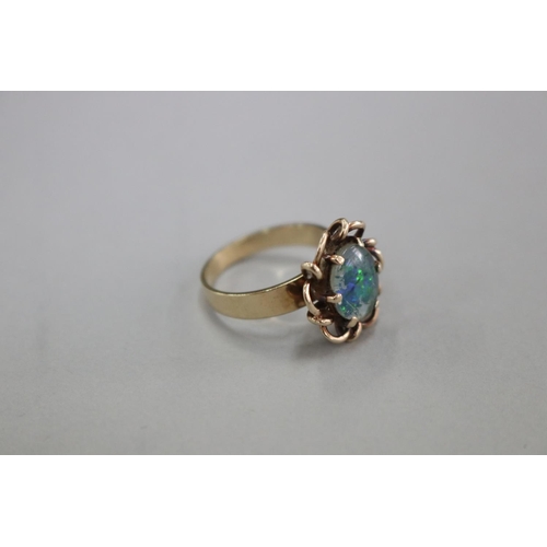 320 - SHOULD READ - 9ct gold and triplet black opal ring