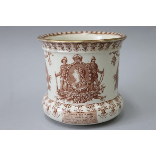 46 - Rare antique Doulton Burslem Australian Federation vase 1901, approx 13cm H x 12cm Dia