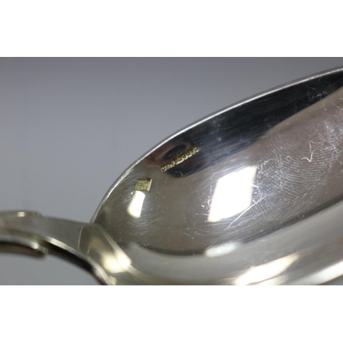 50 - Fine pair of French sterling silver Renaissance revival spoons, pierced terminals, approx 210 grams ... 