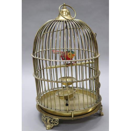 65 - Decorative brass bird cage, approx 42cm H