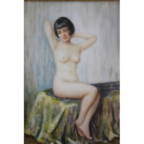 89 - Unknown nude study, miniature, approx 16cm x 11cm