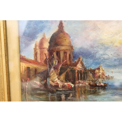 134 - P. Gillini (1800-1900) Italy, Venice scene, oil on panel, signed lower left, approx 19.5cm x 31.5cm