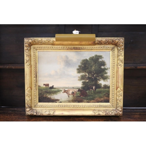 139 - After T S Cooper, oil on board, signed & dated lower right, good antique 19th century frame, approx ... 