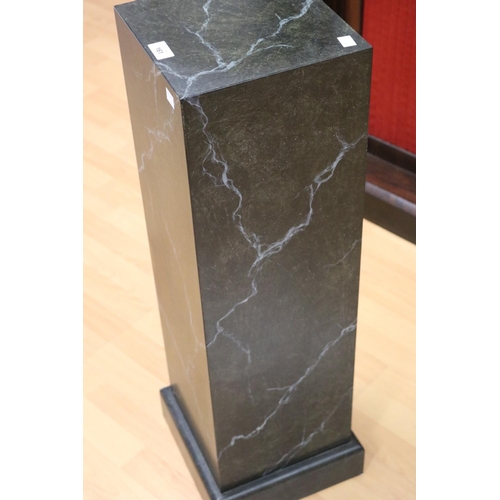 161 - Faux marble painted square pedestal, approx 84cm H