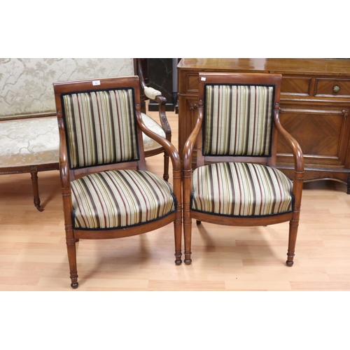 42 - Pair of antique French Louis Phillipe arm chairs (2)