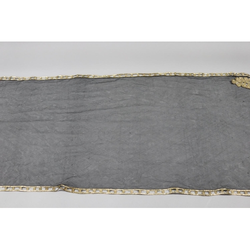58 - Fine black silk and gold work shawl / scarf, Victorian or Edwardian, purchased in Madrid and possibl... 