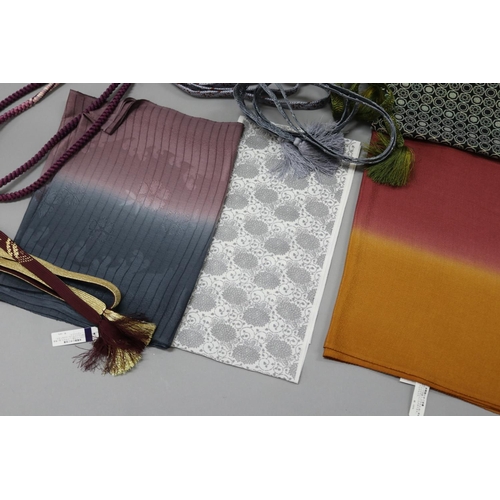 65 - Collection of cords and ties and scarves (for kimonos), purchased Kyoto