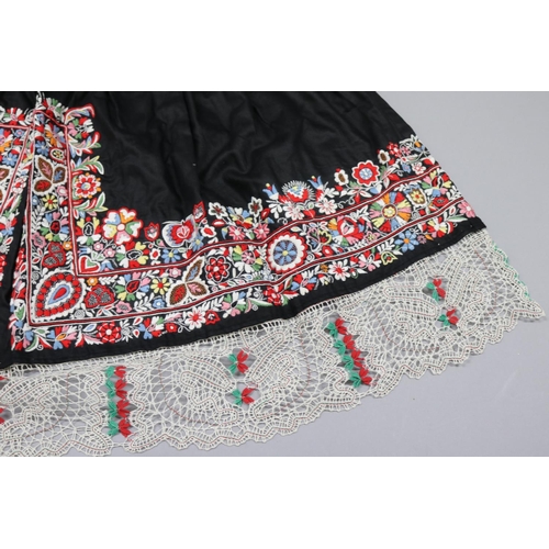 81 - Moravian traditional costume apron, hand embroidery is particularly fine and the design is excellent... 
