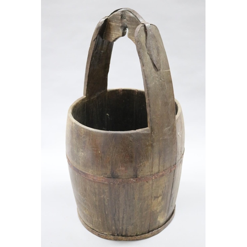 32 - Old wooden water carrier, approx 66cm H x 33cm Dia