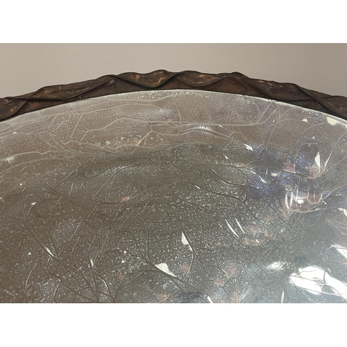263 - Large Art Glass mirrored glass centre bowl and stand, purchased New Zealand, unknown maker, approx 4... 