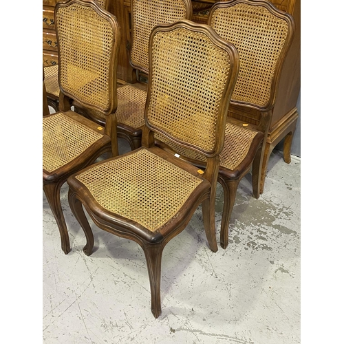 1038 - Set of six French Louis XV chairs, with caned backs and seats (6)